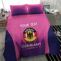 Pink Germany football bedding set with logo graphic on duvet and two pillowcases