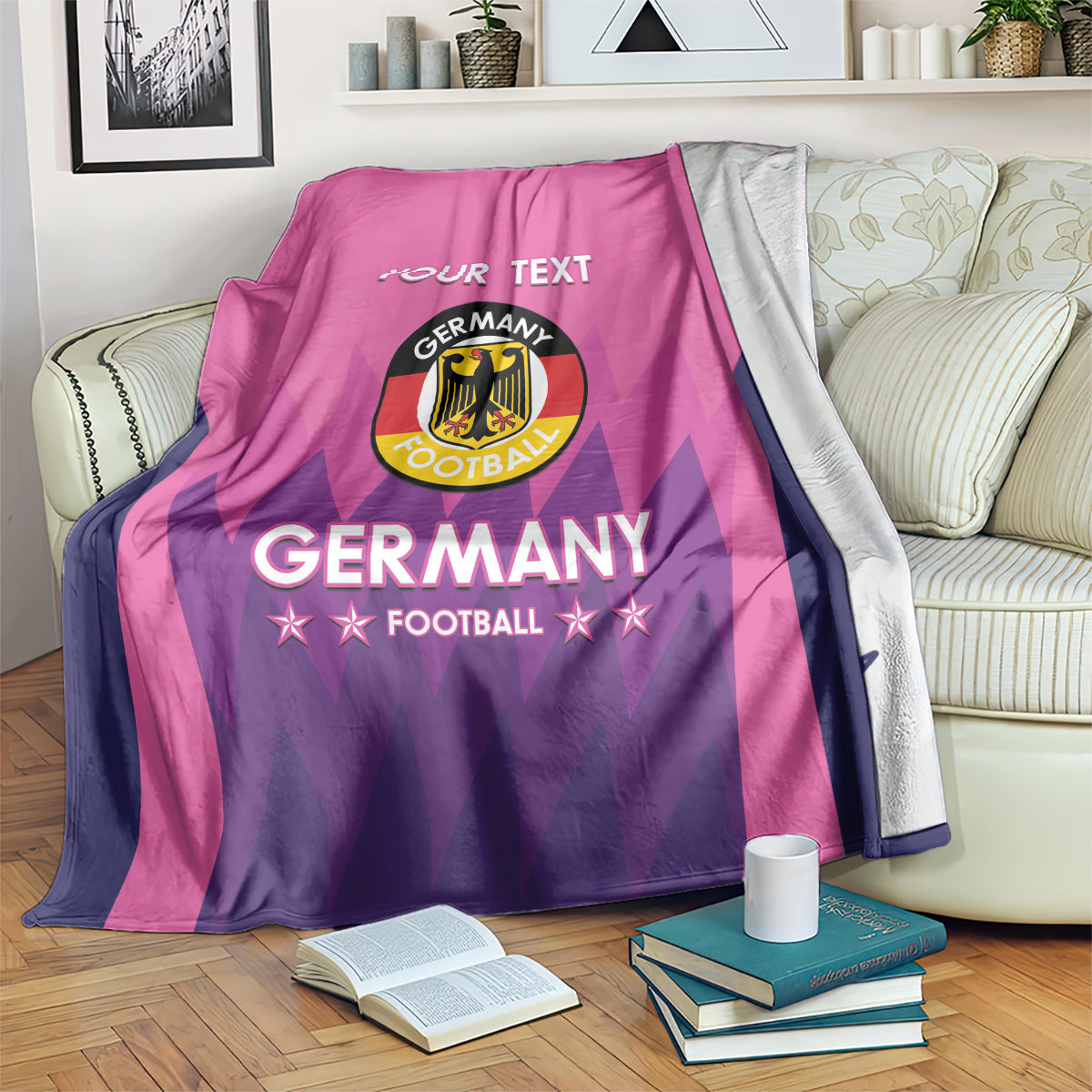 Custom Germany Football Blanket 2024 Nationalelf - Pink Version