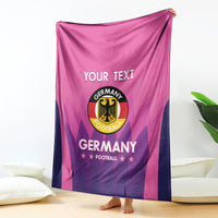 Pink Germany football blanket with "YOUR TEXT" and national team crest design