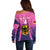 Custom Germany Football Off Shoulder Sweater 2024 Nationalelf - Pink Version - Wonder Print Shop