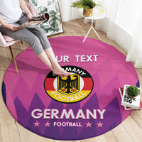 Pink round football carpet with Germany crest and 'YOUR TEXT' design