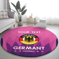 Pink round football carpet featuring Germany crest and 'YOUR TEXT' lettering