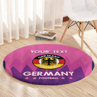 Pink round Germany football carpet with Germany crest and 'YOUR TEXT' text