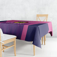 Pink and dark blue football tablecloth with geometric stripes and Germany crest