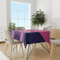Pink and dark blue football tablecloth with Germany crest and geometric design