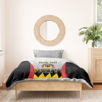 Germany football bedding set with black duvet and crest, red side stripes, yellow “Germany” text.