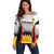 Custom Germany Football Off Shoulder Sweater 2024 Nationalelf - White Version - Wonder Print Shop