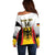 Custom Germany Football Off Shoulder Sweater 2024 Nationalelf - White Version - Wonder Print Shop