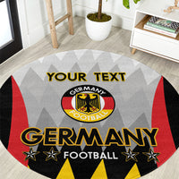Round Germany football rug with crest and large “GERMANY FOOTBALL” text, “YOUR TEXT”