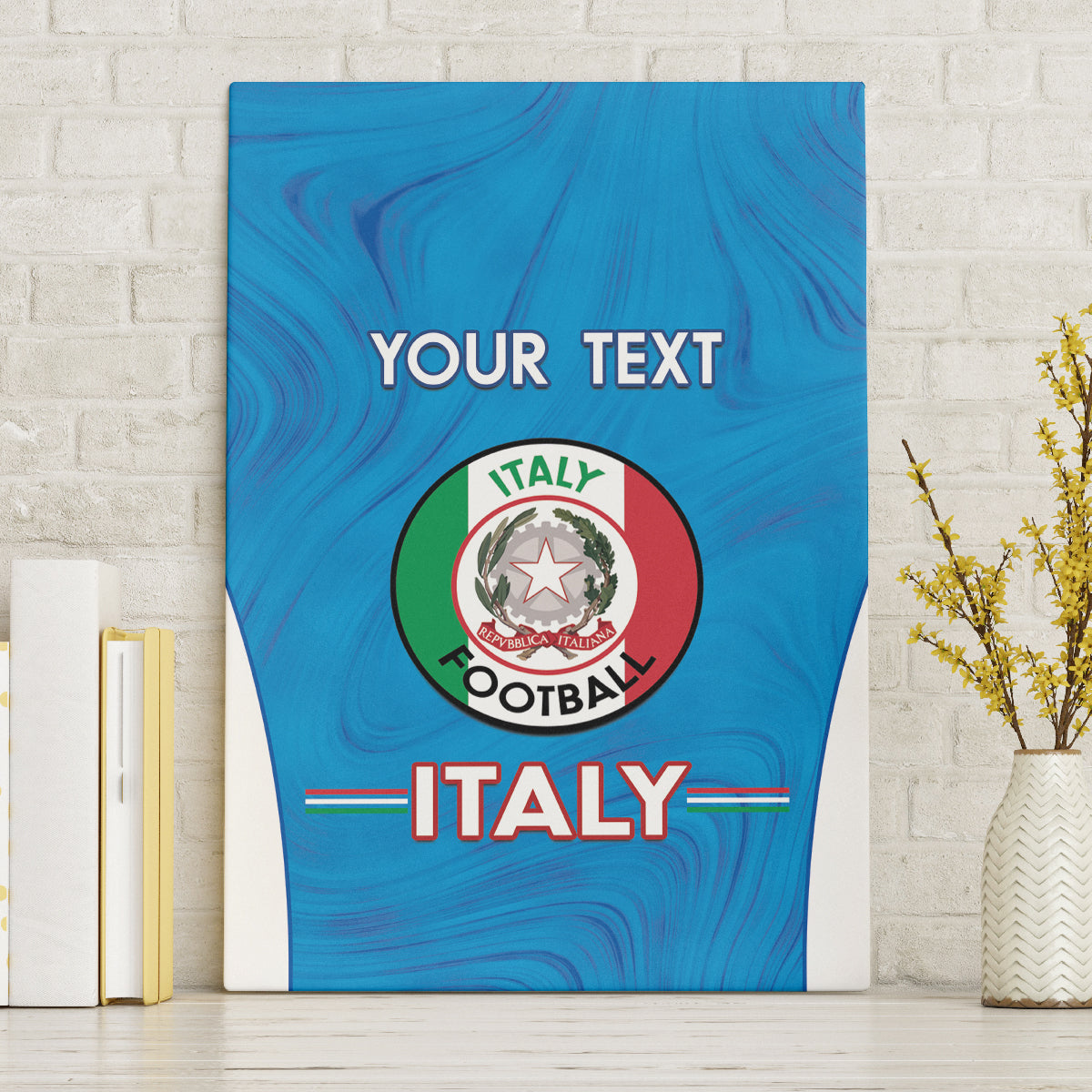 Custom Italy Football Canvas Wall Art 2024 Gli Azzurri Marble Pattern - Wonder Print Shop