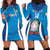 Custom Italy Football Hoodie Dress 2024 Gli Azzurri Marble Pattern - Wonder Print Shop