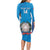 Custom Italy Football Long Sleeve Bodycon Dress 2024 Gli Azzurri Marble Pattern - Wonder Print Shop