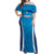 Custom Italy Football Off Shoulder Maxi Dress 2024 Gli Azzurri Marble Pattern - Wonder Print Shop