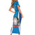 Custom Italy Football Short Sleeve Bodycon Dress 2024 Gli Azzurri Marble Pattern