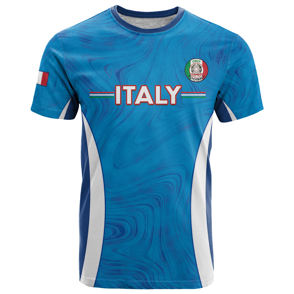 Custom Italy Football T Shirt 2024 Gli Azzurri Marble Pattern