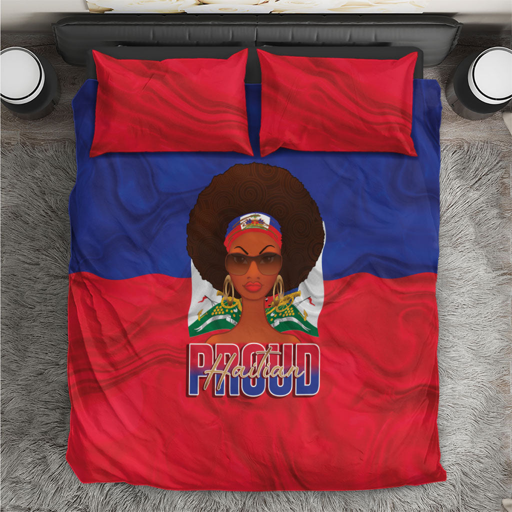 Haiti Flag Day Bedding Set Haitian Women Proud Flag Wave Style