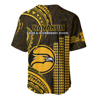 Baseball jersey back with gold-and-dark Polynesian graphics, NANAKULI text and eagle emblem