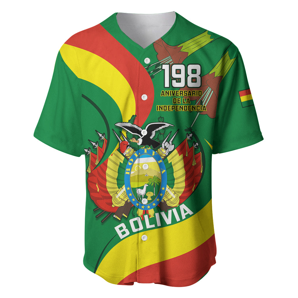 Bolivia Baseball Jersey Bolivian Kantuta Happy 198th Independence Day - Wonder Print Shop