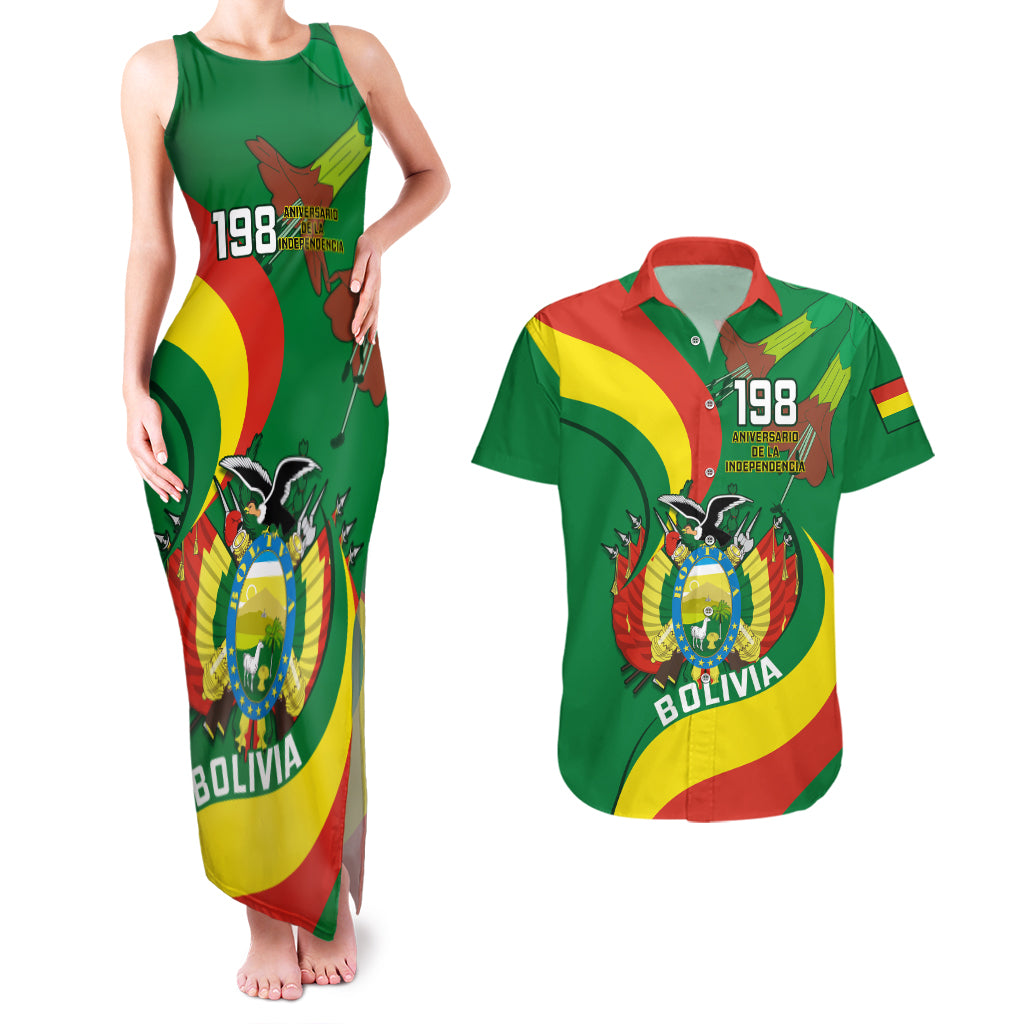 Bolivia Couples Matching Tank Maxi Dress And Hawaiian Shirt Bolivian Kantuta Happy 198th Independence Day - Wonder Print Shop