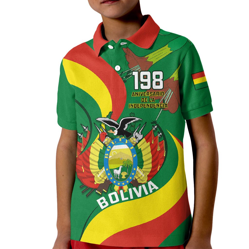 Bolivia Kid Polo Shirt Bolivian Kantuta Happy 198th Independence Day - Wonder Print Shop