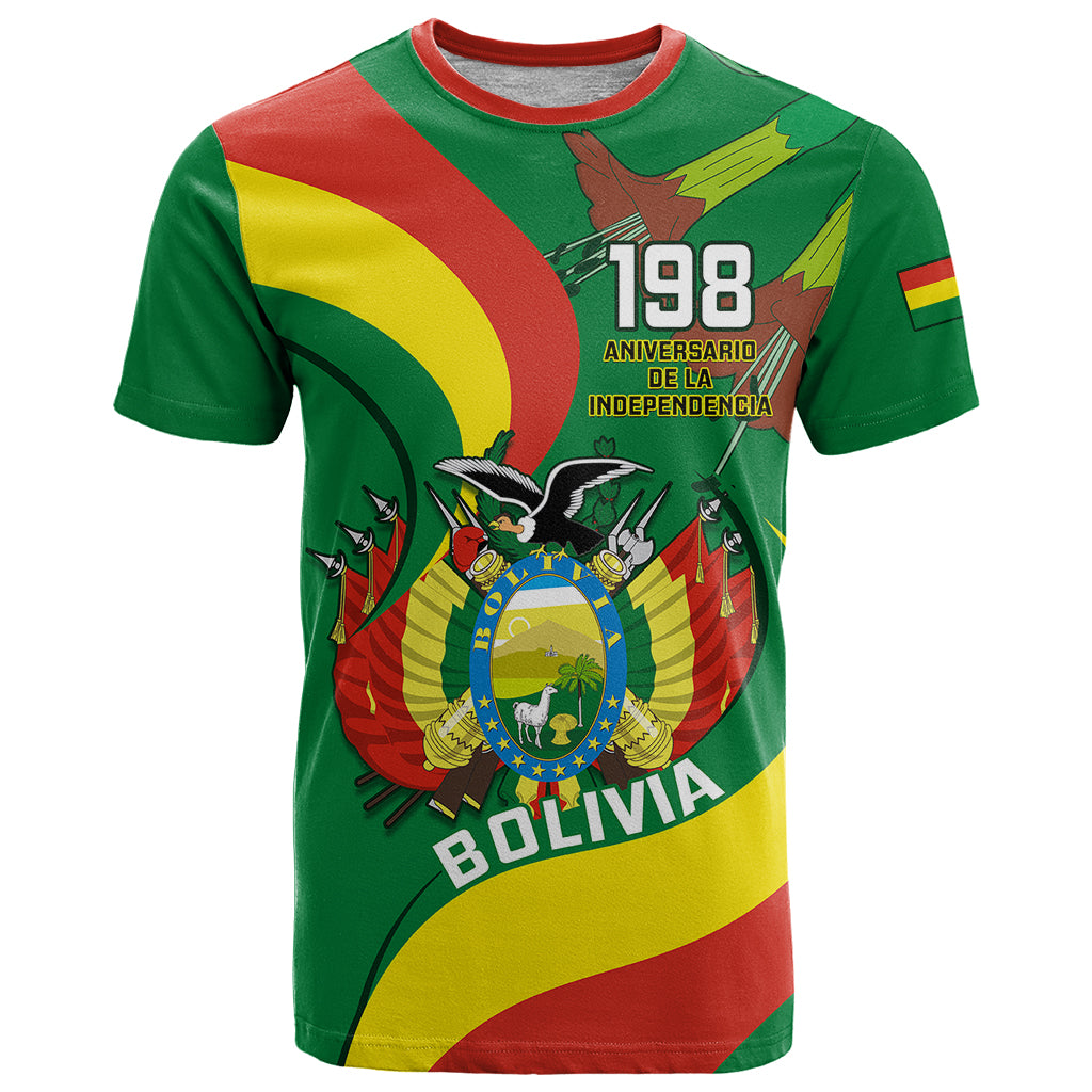 Bolivia T Shirt Bolivian Kantuta Happy 198th Independence Day - Wonder Print Shop