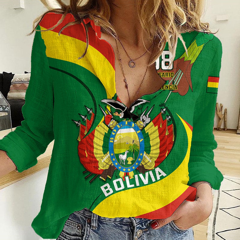 Bolivia Women Casual Shirt Bolivian Kantuta Happy 198th Independence Day - Wonder Print Shop