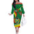 Personalised Bolivia Off The Shoulder Long Sleeve Dress Bolivian Kantuta Happy 198th Independence Day - Wonder Print Shop