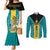 personalised-bahamas-couples-matching-mermaid-dress-and-long-sleeve-button-shirts-happy-bahamian-emancipation-day