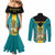 personalised-bahamas-couples-matching-mermaid-dress-and-long-sleeve-button-shirts-happy-bahamian-emancipation-day