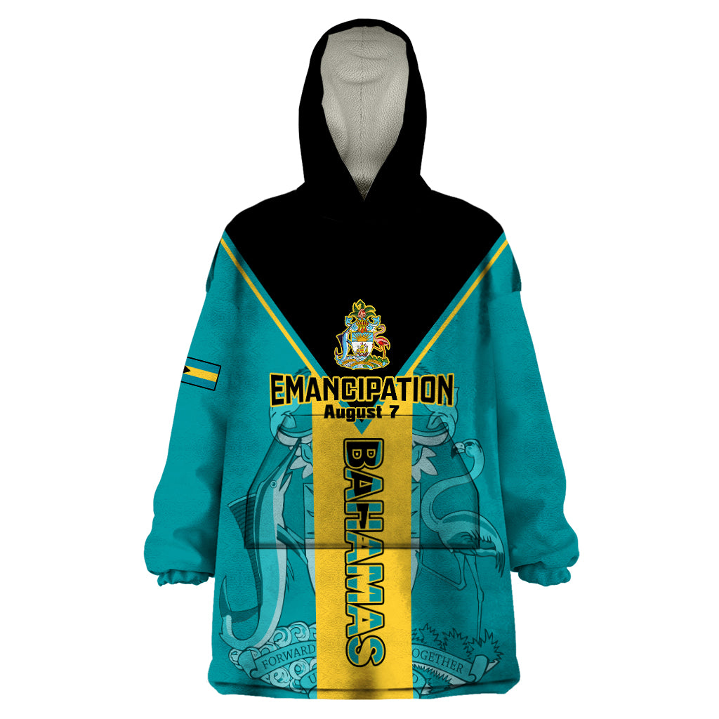 Personalised Bahamas Wearable Blanket Hoodie Happy Bahamian Emancipation Day - Wonder Print Shop