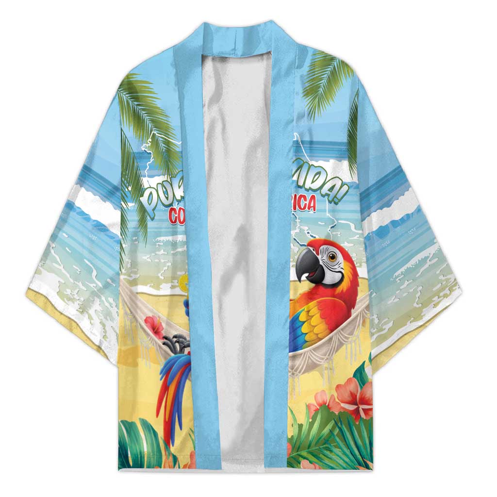 Pura Vida Costa Rica Kimono Chilling Scarlet Macaw Tropical Vibes - Wonder Print Shop