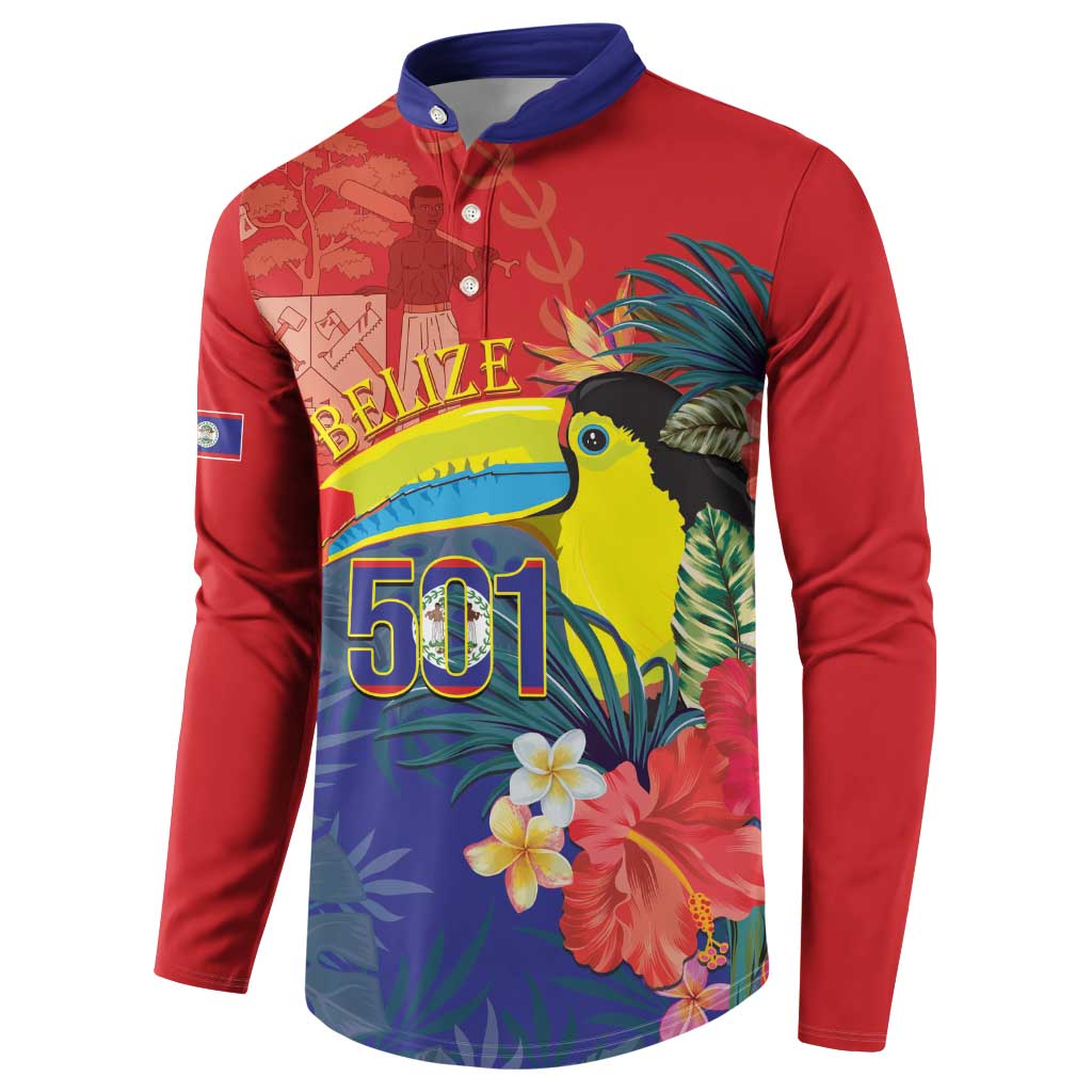Belize Independence Day Button Sweatshirt 501 Proud Keel Billed Toucan Tropical - Wonder Print Shop