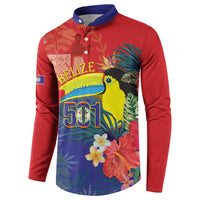 Belize Independence Day Button Sweatshirt 501 Proud Keel Billed Toucan Tropical - Wonder Print Shop