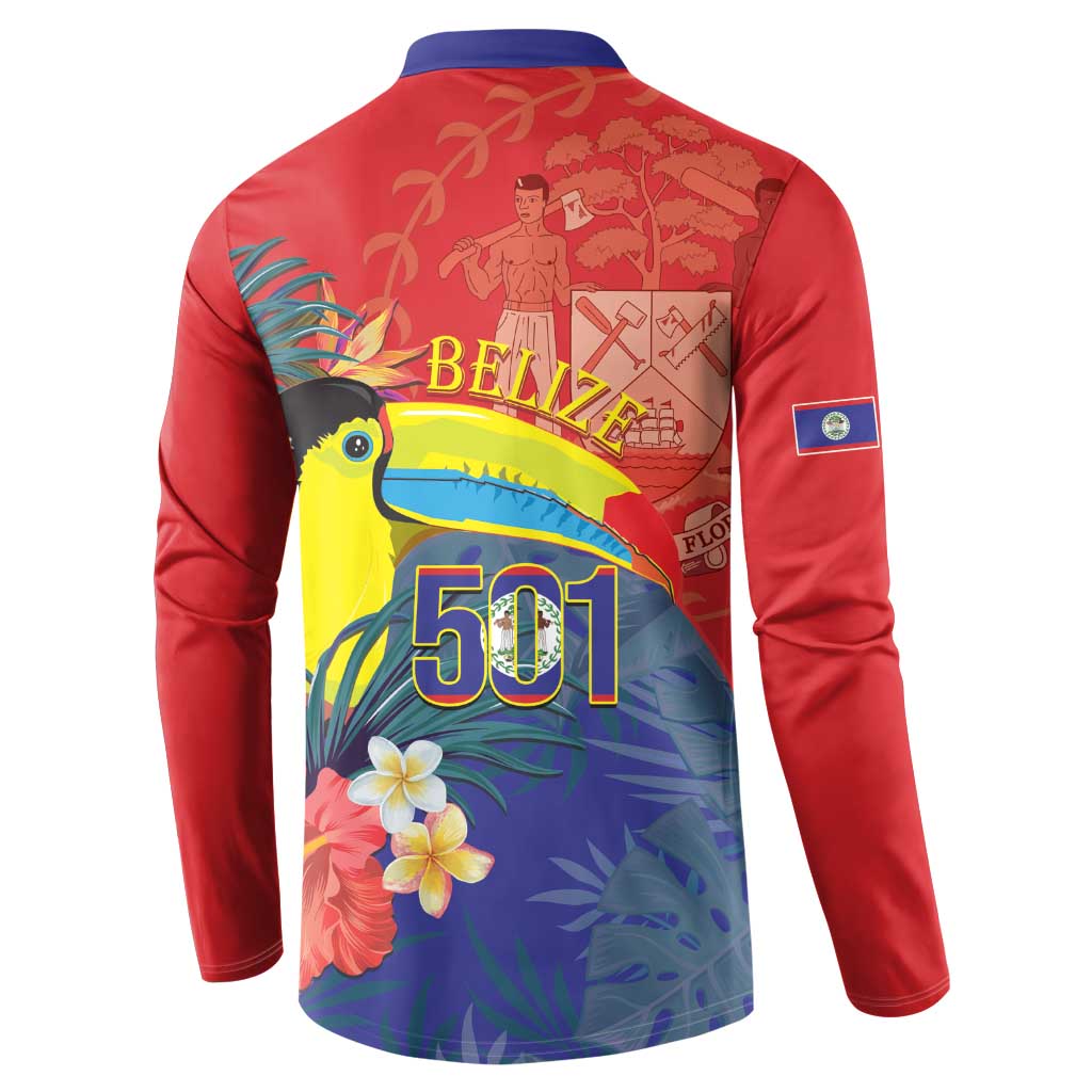 Belize Independence Day Button Sweatshirt 501 Proud Keel Billed Toucan Tropical - Wonder Print Shop
