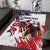 Custom USA Rugby Area Rug Powerful Eagle Grunge Brush Style - White - Wonder Print Shop