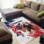 Custom USA Rugby Area Rug Powerful Eagle Grunge Brush Style - White - Wonder Print Shop