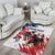 Custom USA Rugby Area Rug Powerful Eagle Grunge Brush Style - White - Wonder Print Shop