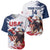 Custom USA Rugby Baseball Jersey Powerful Eagle Grunge Brush Style - White - Wonder Print Shop