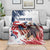 Custom USA Rugby Blanket Powerful Eagle Grunge Brush Style - White