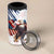 Custom USA Rugby 4 in 1 Can Cooler Tumbler Powerful Eagle Grunge Brush Style - White - Wonder Print Shop