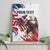 Custom USA Rugby Canvas Wall Art Powerful Eagle Grunge Brush Style - White - Wonder Print Shop