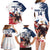 Custom USA Rugby Family Matching Long Sleeve Bodycon Dress and Hawaiian Shirt Powerful Eagle Grunge Brush Style - White - Wonder Print Shop