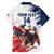 Custom USA Rugby Family Matching Long Sleeve Bodycon Dress and Hawaiian Shirt Powerful Eagle Grunge Brush Style - White - Wonder Print Shop