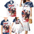 Custom USA Rugby Family Matching Mermaid Dress and Hawaiian Shirt Powerful Eagle Grunge Brush Style - White - Wonder Print Shop