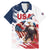 Custom USA Rugby Family Matching Mermaid Dress and Hawaiian Shirt Powerful Eagle Grunge Brush Style - White - Wonder Print Shop