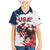 Custom USA Rugby Family Matching Mermaid Dress and Hawaiian Shirt Powerful Eagle Grunge Brush Style - White - Wonder Print Shop