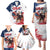 Custom USA Rugby Family Matching Puletasi and Hawaiian Shirt Powerful Eagle Grunge Brush Style - White - Wonder Print Shop