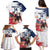 Custom USA Rugby Family Matching Puletasi and Hawaiian Shirt Powerful Eagle Grunge Brush Style - White - Wonder Print Shop