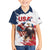 Custom USA Rugby Family Matching Summer Maxi Dress and Hawaiian Shirt Powerful Eagle Grunge Brush Style - White - Wonder Print Shop