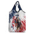 Custom USA Rugby Grocery Bag Powerful Eagle Grunge Brush Style - White